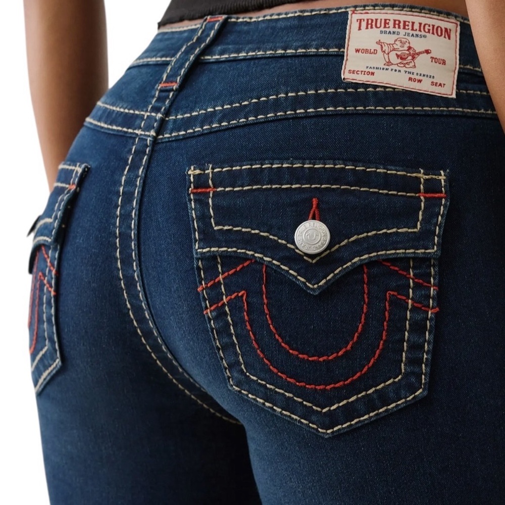 True Religion Jennie Big T Mid‎ Rise Flap Pocket Skinny Jeans 20 Plus size